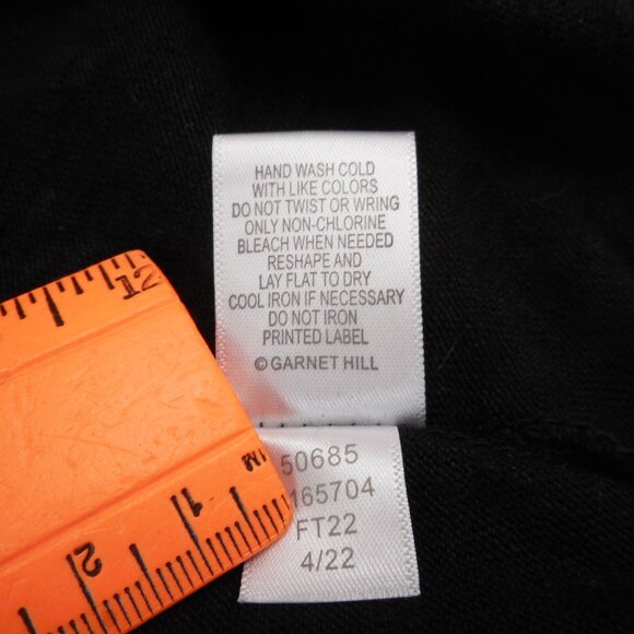 Garnet Hill Women's M Organic Linen Monroe Top Embroidered Black Dolman Sleeve - Picture 9 of 9